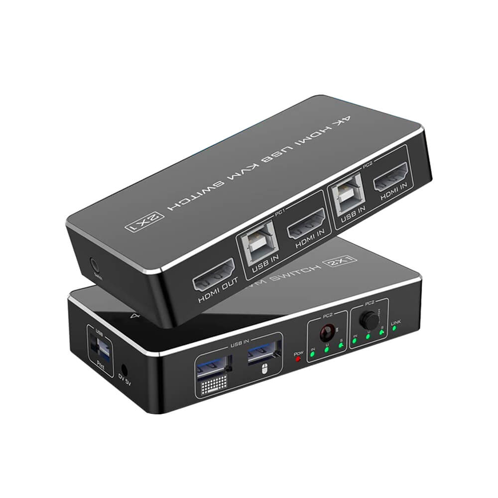 KVM HDMI Switch 2 Port Hotkey USB Switch 2 Computer Mac PC 1 Monitor