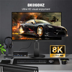 8K DP KVM Switch 3 Monitors