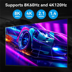 8K HDMI DP KVM Switch 3 Monitors