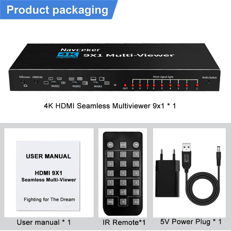 9x1 HDMI Multiviewer 4K