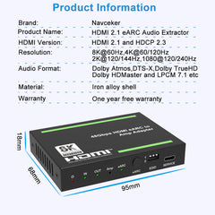 HDMI 2.1 eARC Audio Extractor AMP