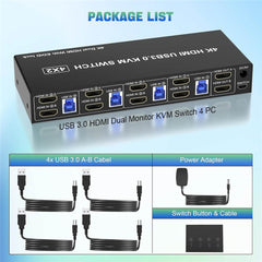 4K HDMI KVM Switch 4x2