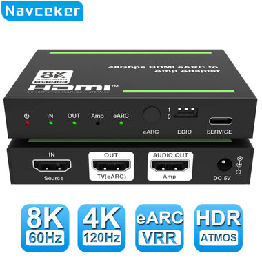 HDMI 2.1 eARC Audio Extractor AMP