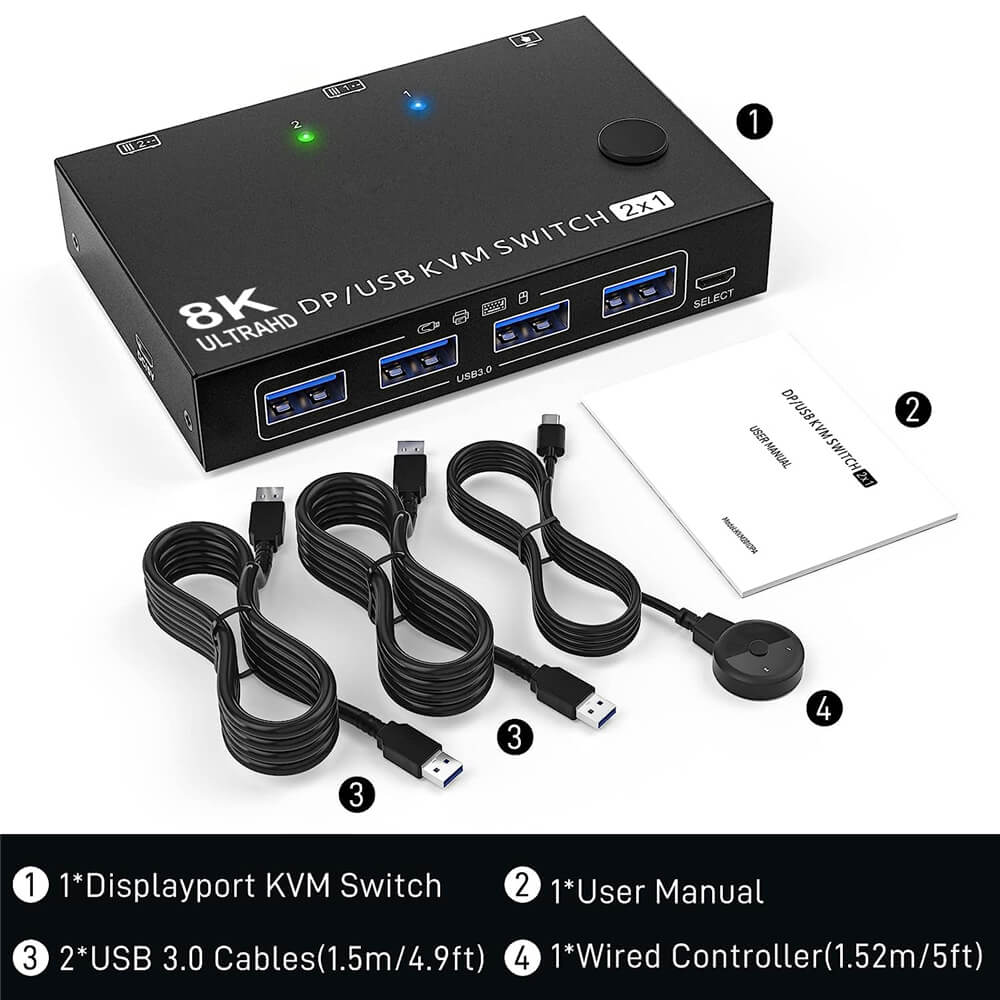 DP 2.1 KVM Switch 4K 240Hz