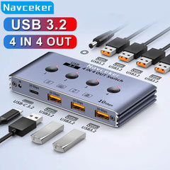 USB 3.2 Switch for 4 Computers