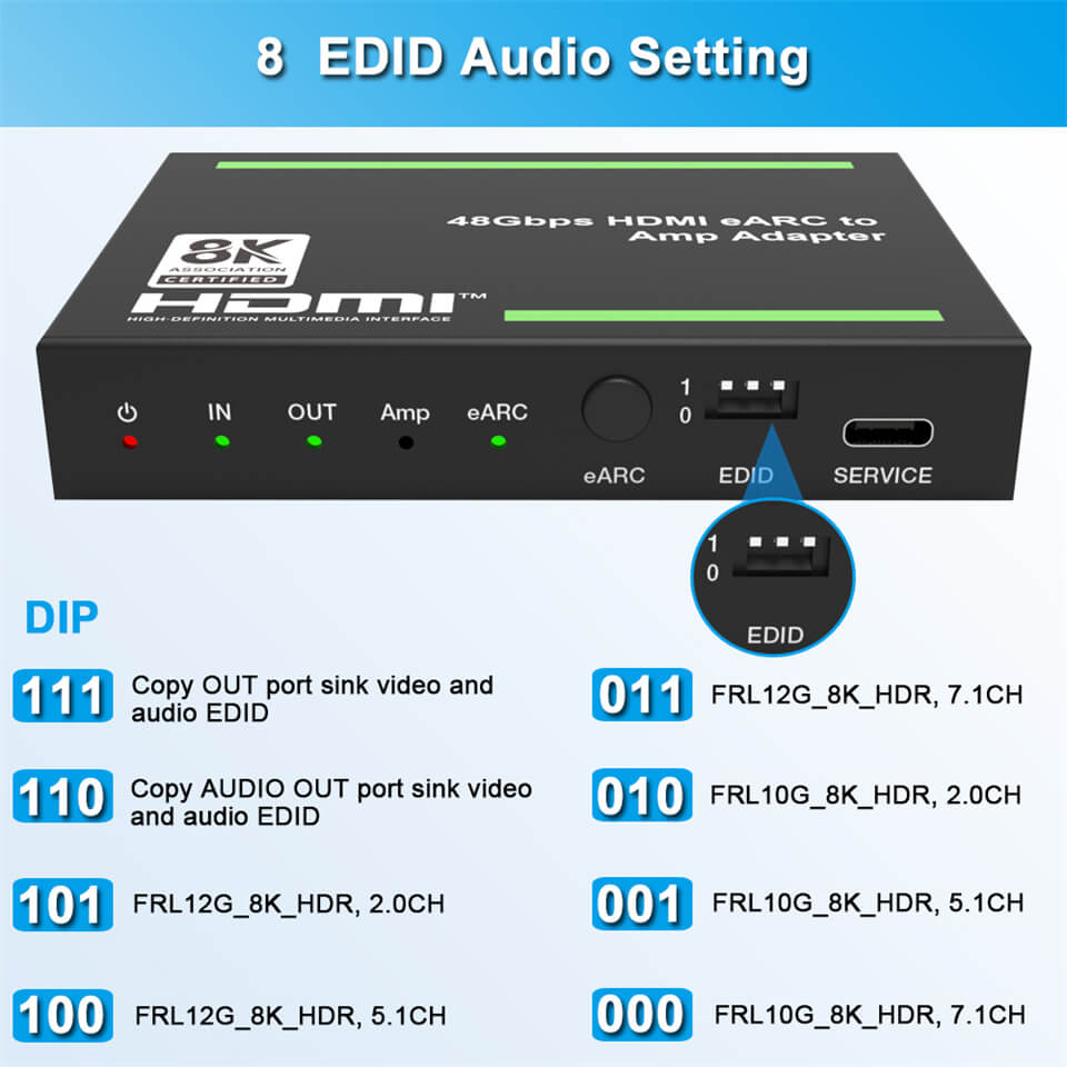 HDMI 2.1 eARC Audio Extractor AMP - Navceker Store