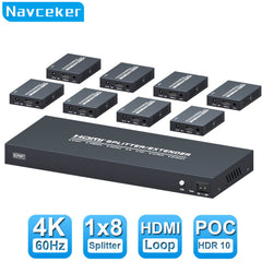 4K HDMI Splitter Extender 1x8