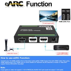 HDMI 2.1 eARC Audio Extractor AMP