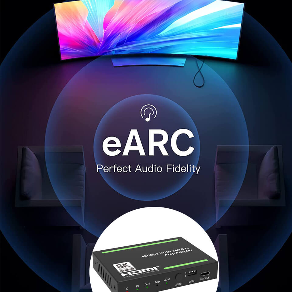 HDMI 2.1 eARC Audio Extractor AMP