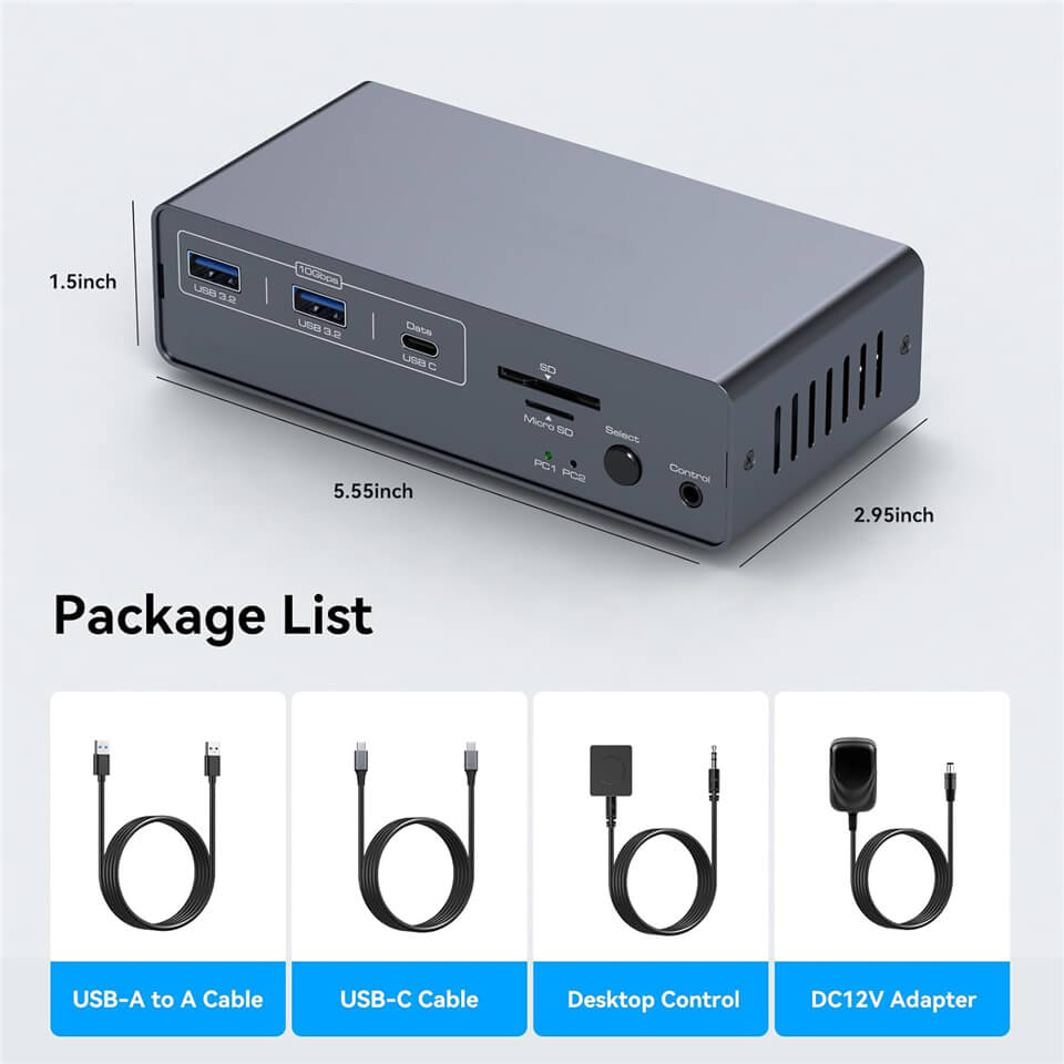 13 IN 1 USB C KVM Dock 4K 120Hz