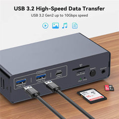 USB C KVM Dock Dual Monitor 4K 120Hz