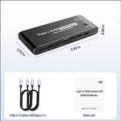USB C KVM Switch 2x2