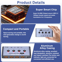 USB 3.2 Switch for 4 Computers