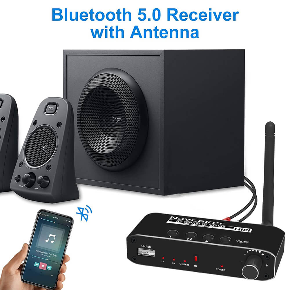 192KHz DAC Bluetooth Music Receiver Digital to Analog Audio Converter ...