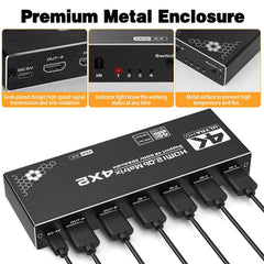 Switch Matrix HDMI 4x2 4K 3D Con Audio Ottico – Selettore/Splitter - Foto 4