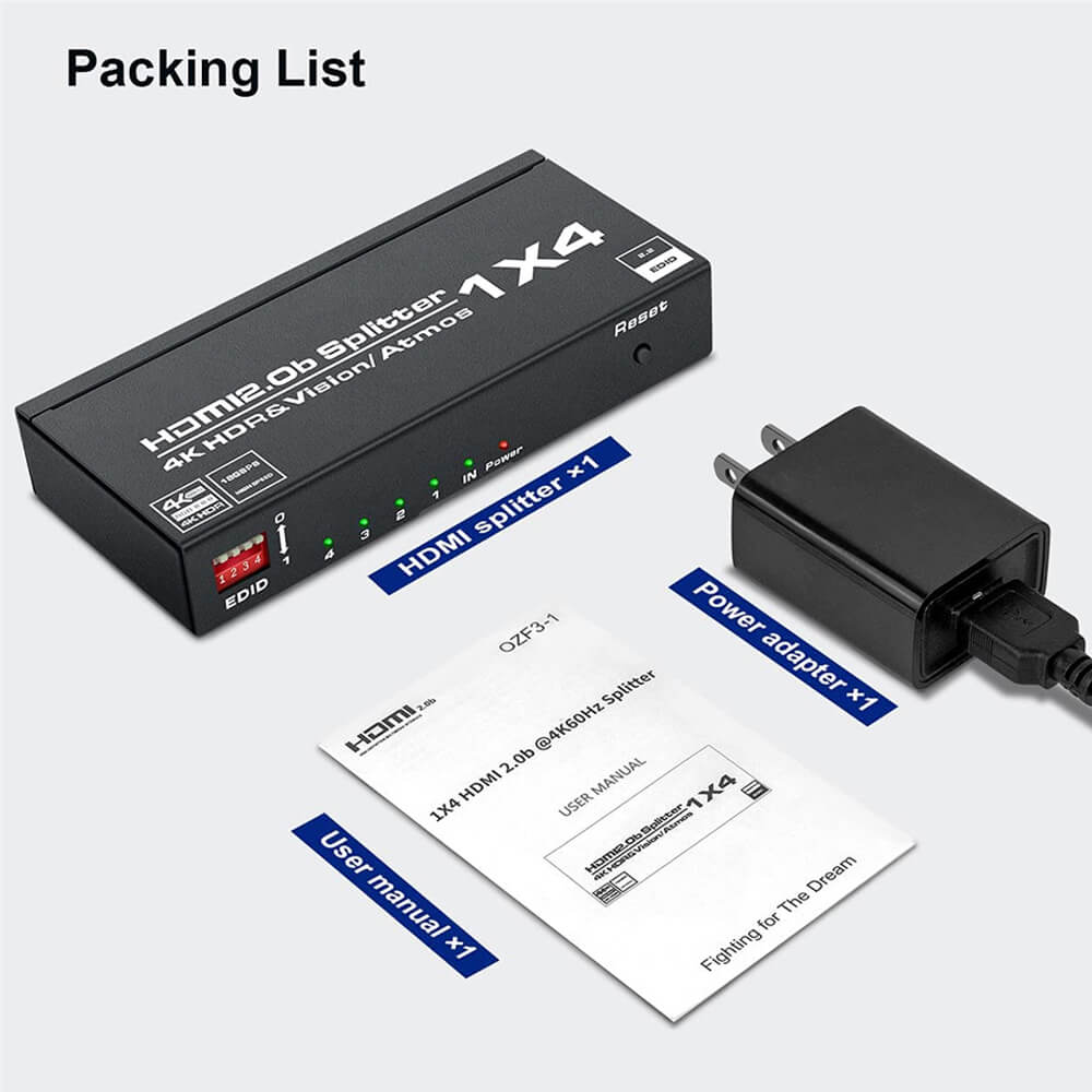 4K HDMI Splitter 1x4